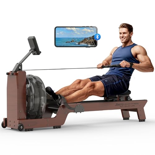 JOROTO MR380/MR390: Klappbares Eichenholz‑Rudergerät mit 28 L Tank und Bluetooth‑Monitor